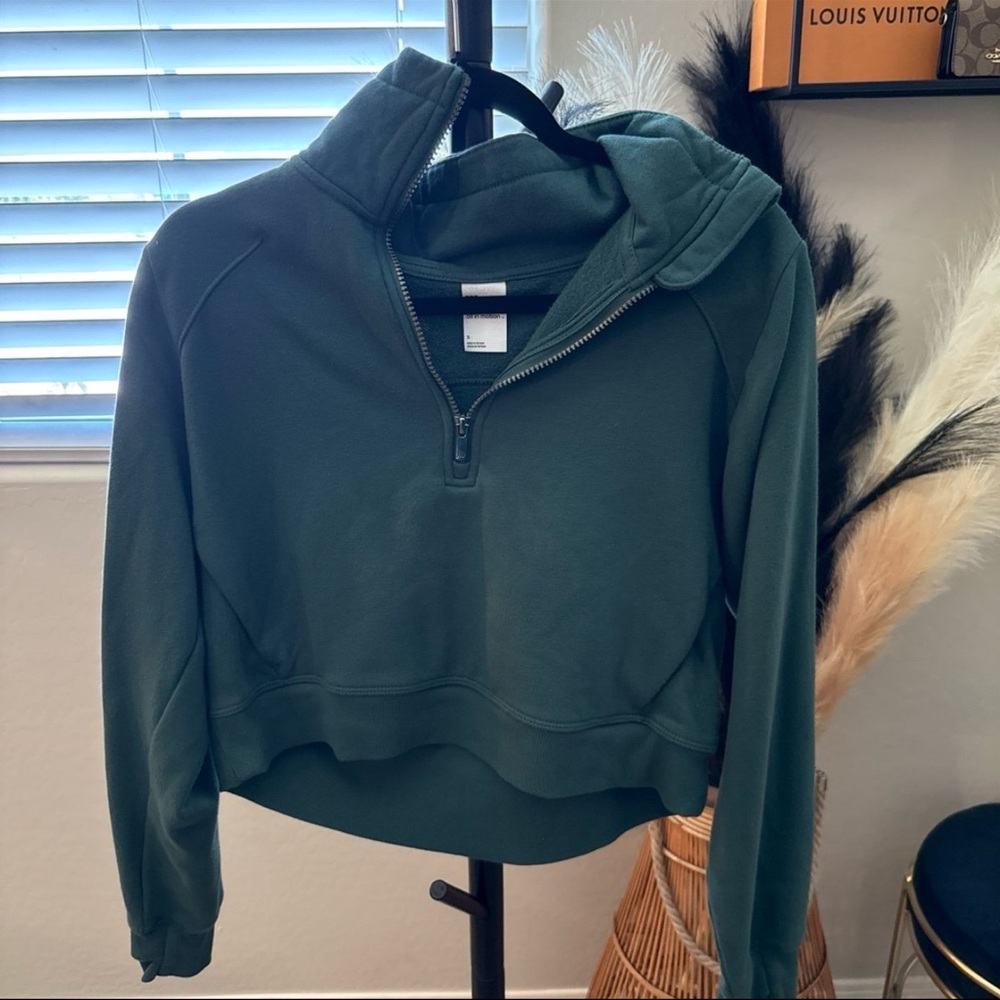Women's Green Half-Zip Hoodie